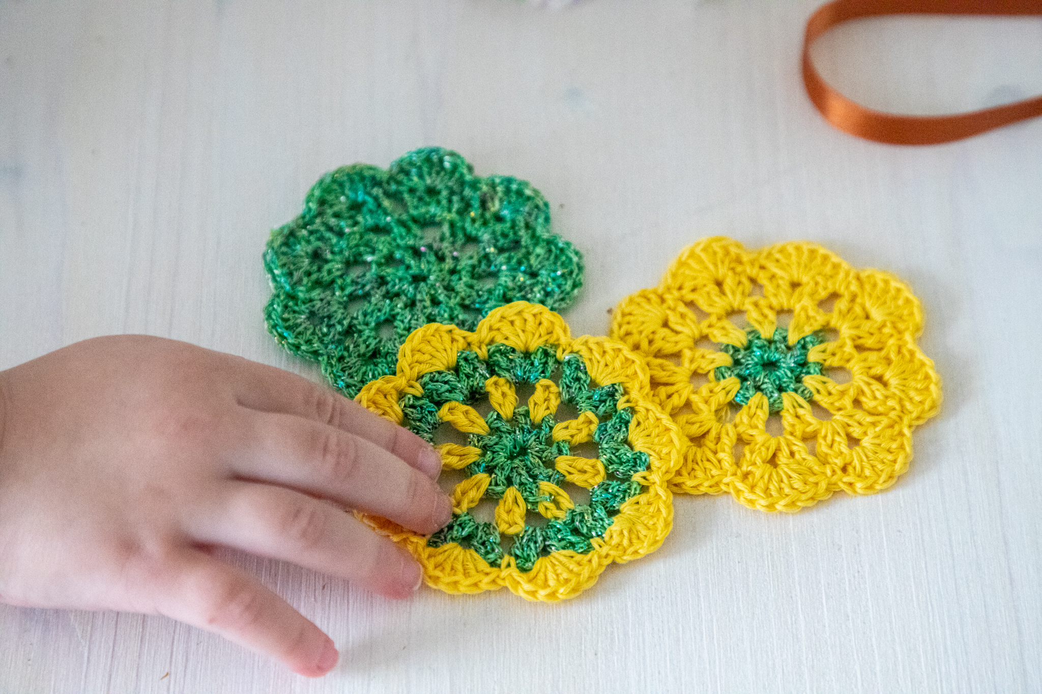 Set of 3 crochet coasters, 2.5 in - Image 5