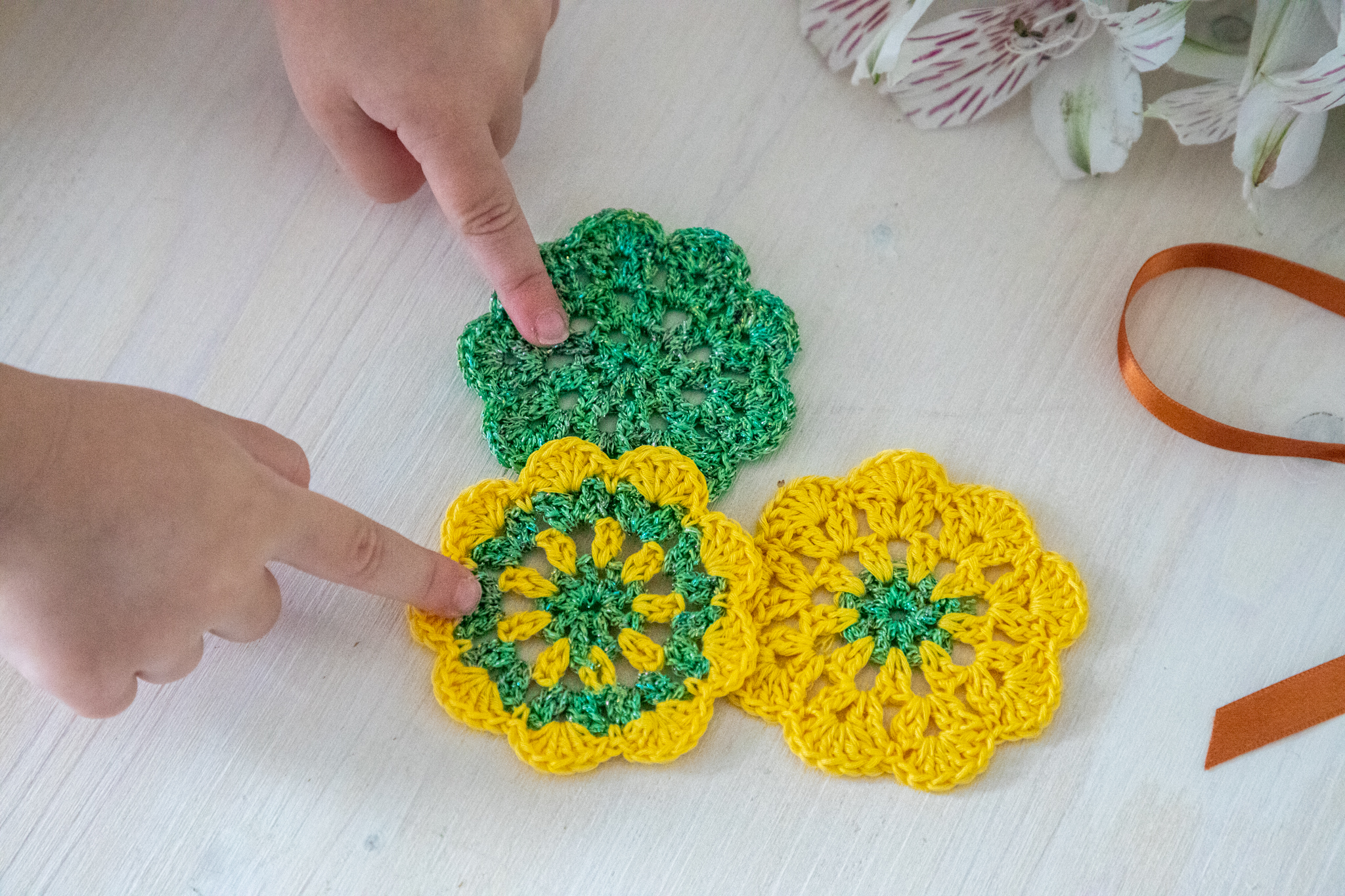 Set of 3 crochet coasters, 2.5 in - Image 6