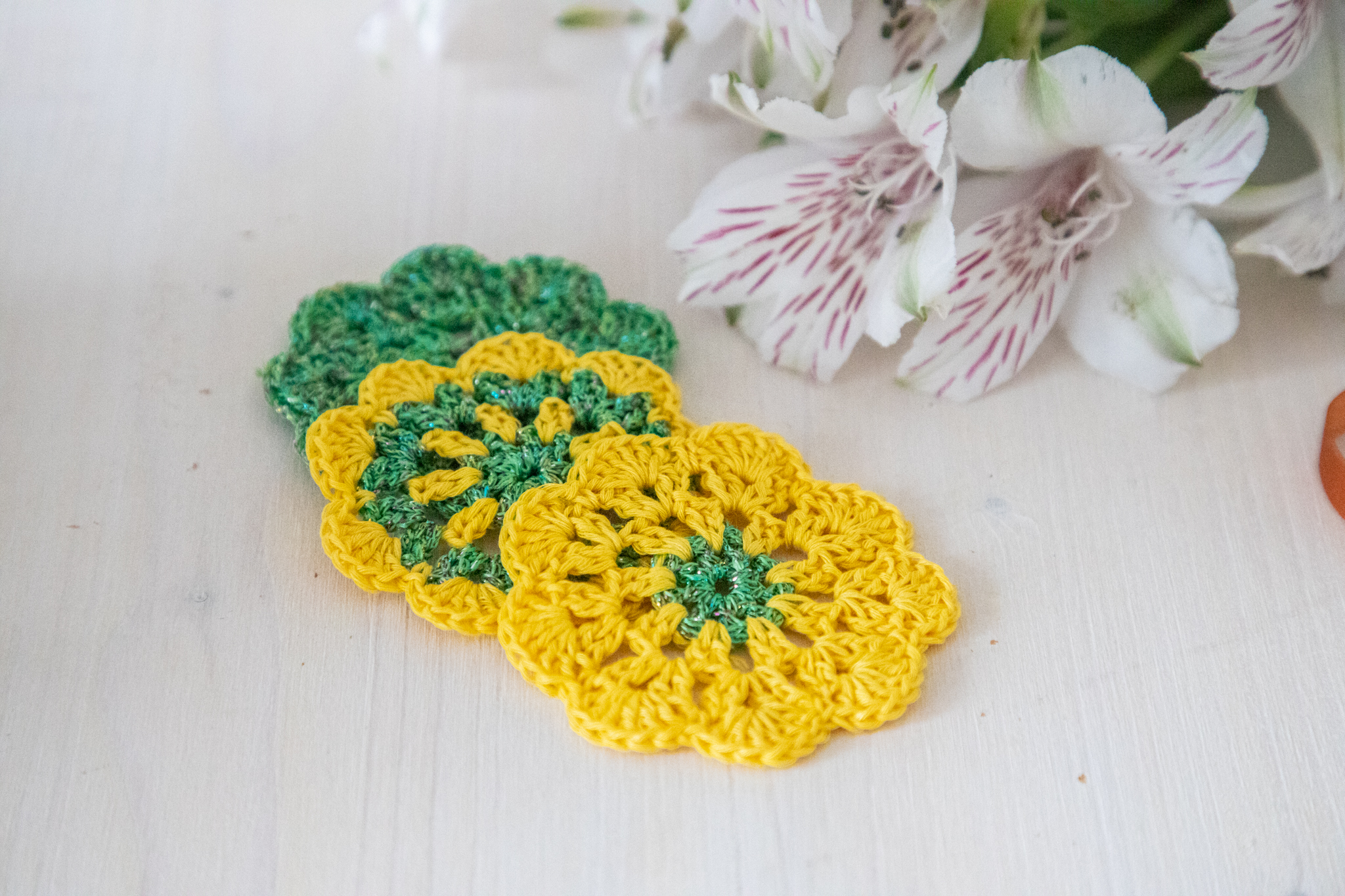 Set of 3 crochet coasters, 2.5 in - Image 7