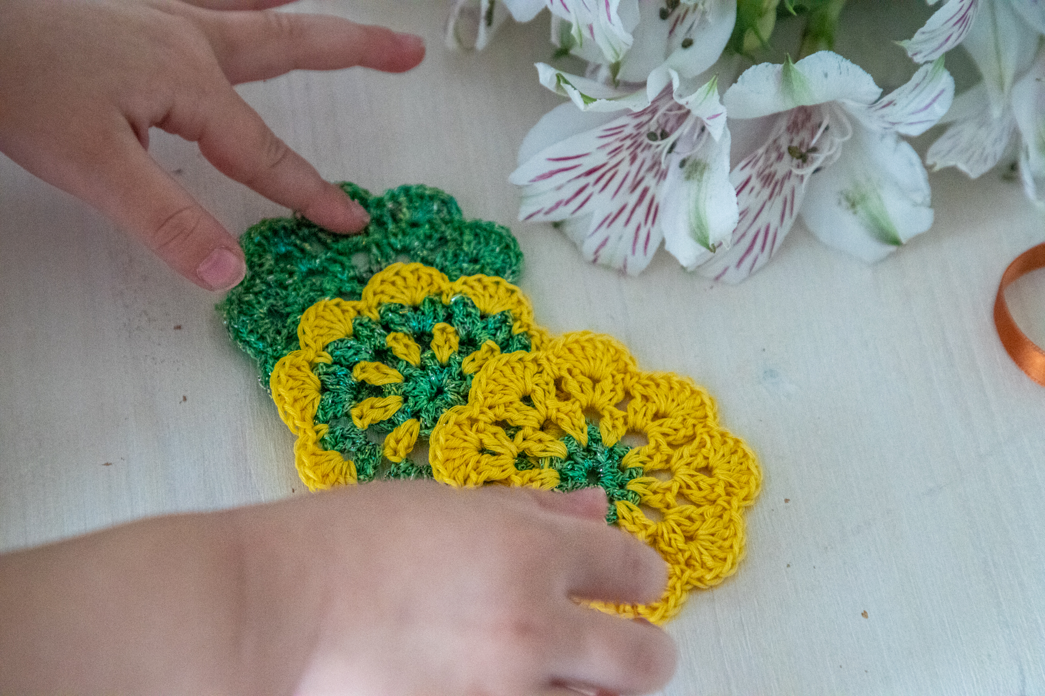 Set of 3 crochet coasters, 2.5 in - Image 8