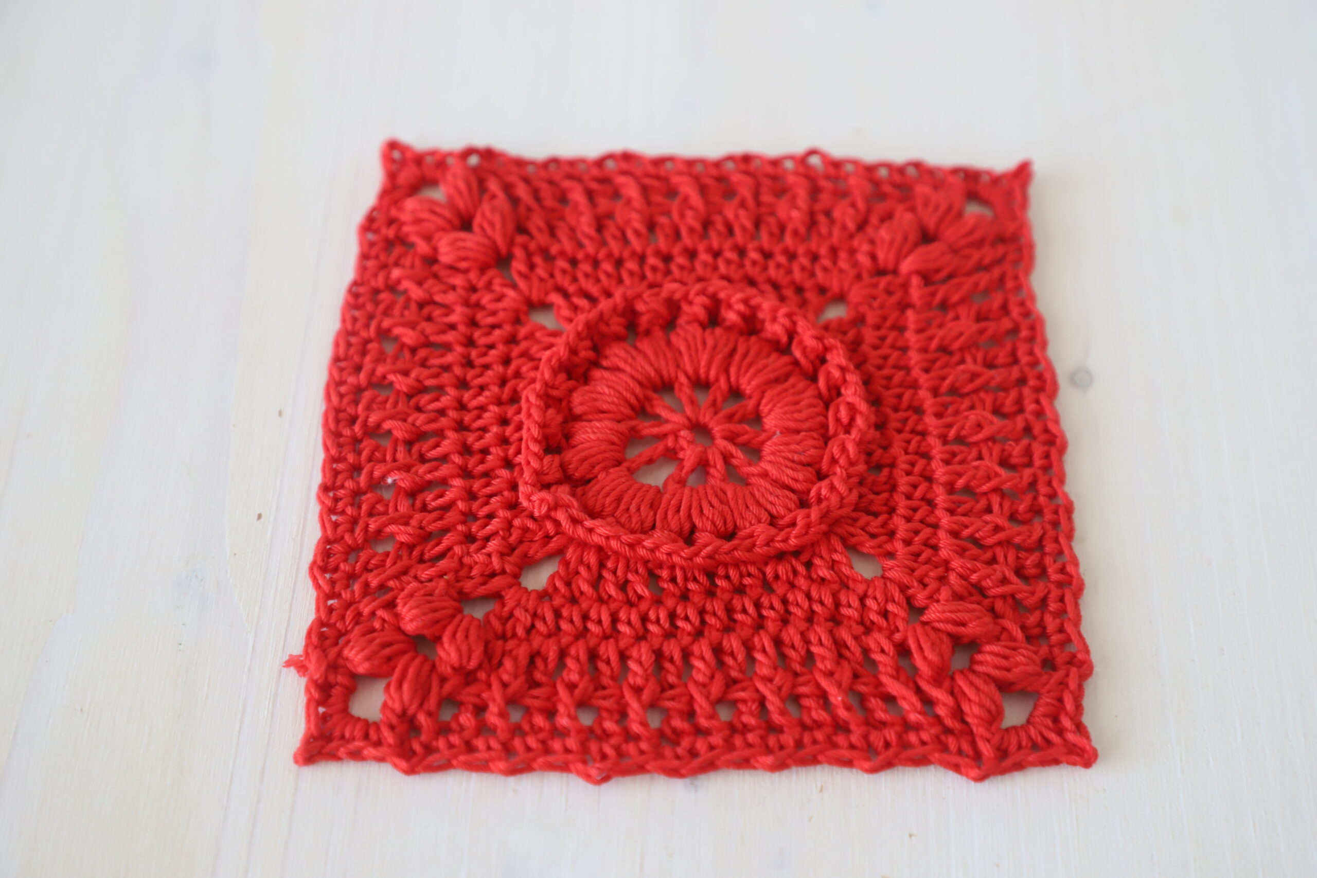 One color square crochet doily, 6.2 in - Image 2