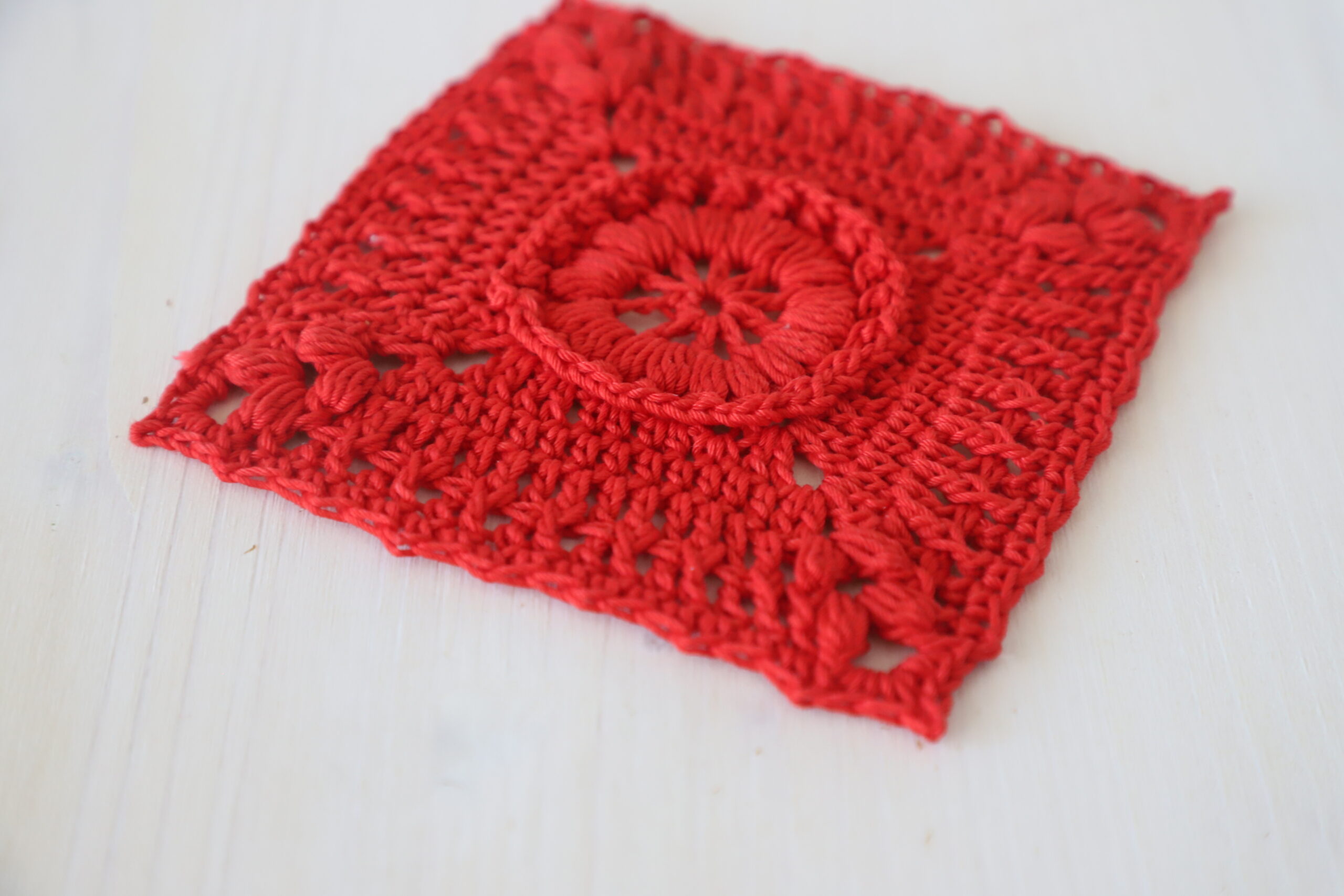 One color square crochet doily, 6.2 in - Image 6