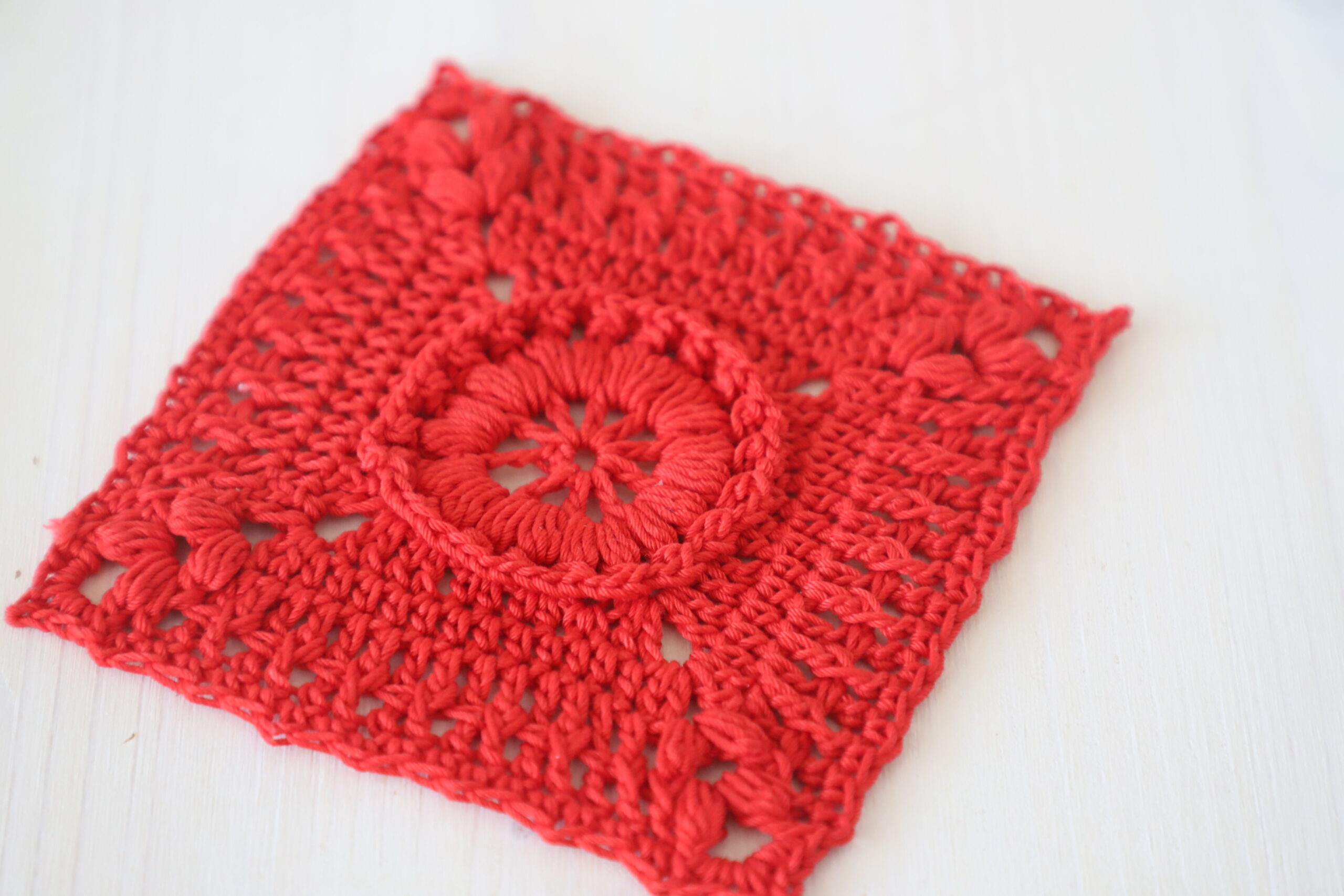 One color square crochet doily, 6.2 in - Image 7