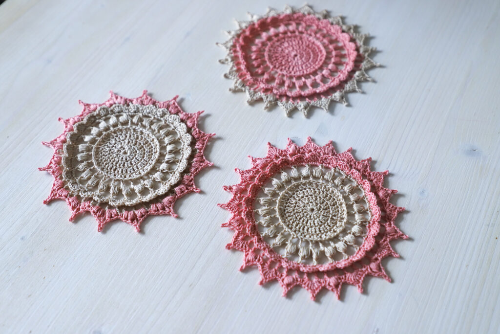 PDF Crochet pattern Tatiana coaster designed by Olga Shalaeva