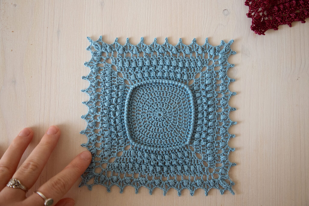 Blue crochet doily Ester