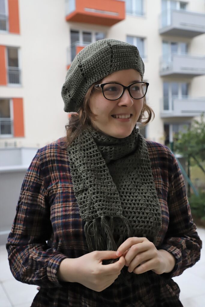 PDF Anne with an E scarf crochet pattern designed by Olga Shalaeva