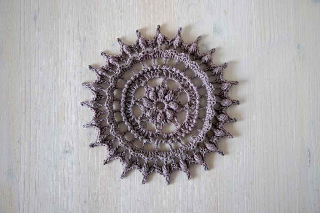 Gray crochet doily, 17 cm, personalized gift
