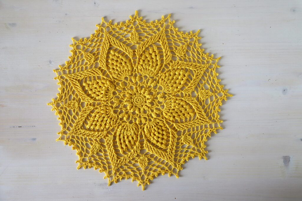 PDF Melanie Doily crochet pattern, doily is designed by Olga Shalaeva